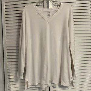 J. Jill, Women's Cream Simply Supima V-Neck Tunic, Small, Excellent Condition
